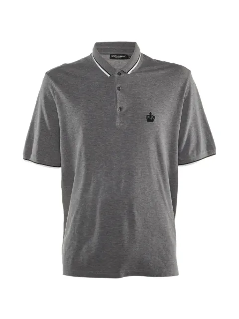 Dolce & Gabbana Pre-Owned crown embroidered polo shirt Grey 1169288