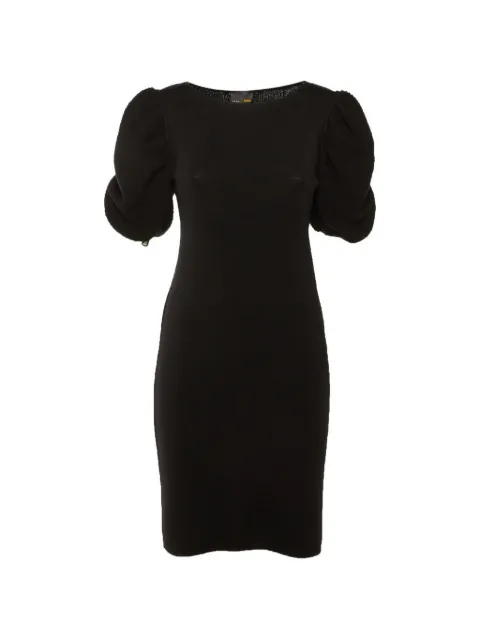 Fendi Pre-Owned puff-sleeve mid-length dress Black 1275059