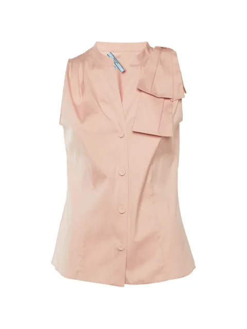 Prada Pre-Owned bow-detail sleeveless blouse Pink 1275068