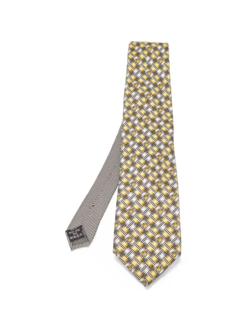 Versace Pre-Owned geometric jacquard tie Yellow 1285914