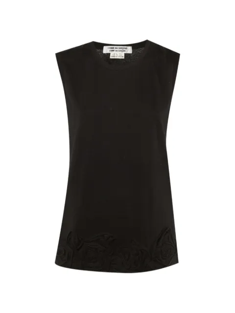 Comme Des Garçons floral-appliqué tank top Black 1242261