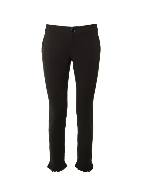 Gucci Pre-Owned ruffle-hem stretch-knit trousers Black 1304704