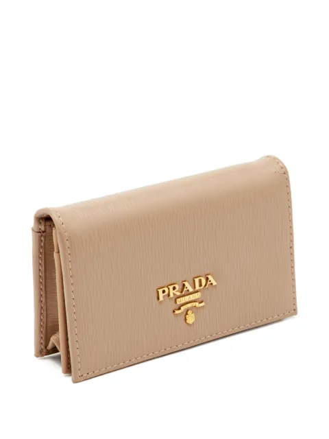Prada Pre-Owned Saffiano leather card holder Neutrals 1300891