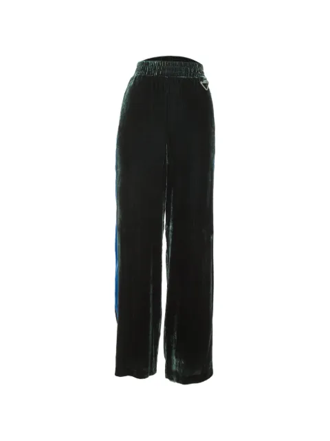 Dion Lee velvet side-stripe trousers Green 1286226