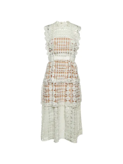 Alaïa Pre-Owned floral-details sleeveless dress White 1286902