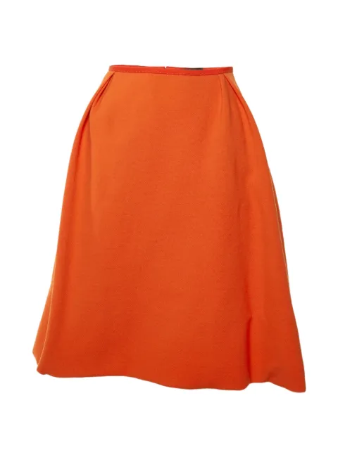 Louis Vuitton Pre-Owned pleated wool midi skirt Orange 1300918