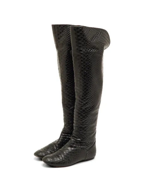 Giuseppe Zanotti Vintage snakeskin-pattern over-the-knee boots Black 1263303