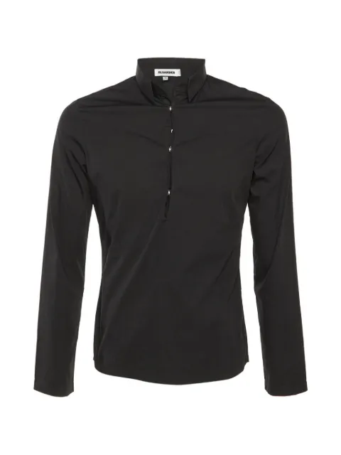 Jil Sander Pre-Owned half-placket shirt Black 1296215
