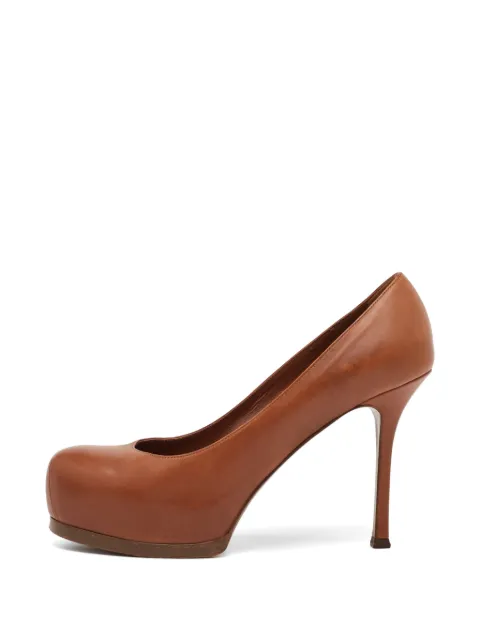 Saint Laurent Pre-Owned Tribtoo leather pumps Brown 1281063