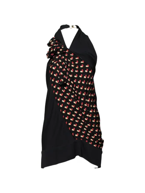 Louis Vuitton Pre-Owned heart-print halter-neck top Black 1267269