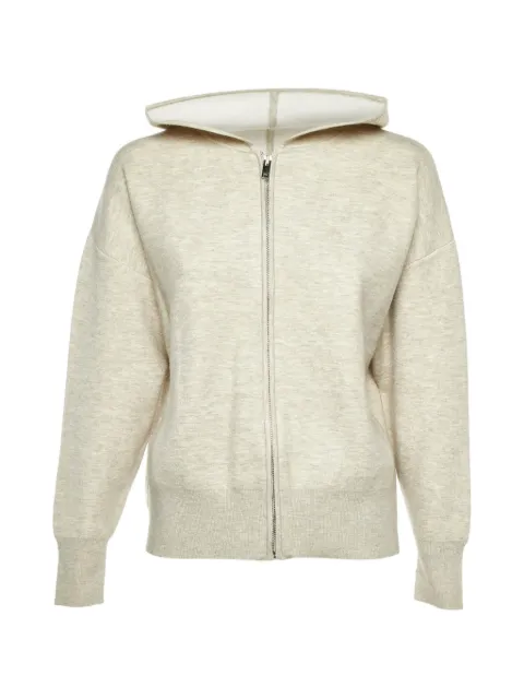 SANDRO embroidered-details zip-up hoodie Grey 1286531