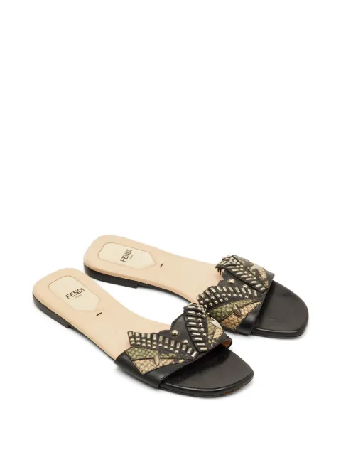 Fendi Pre-Owned studded flat sandals Black 1296068