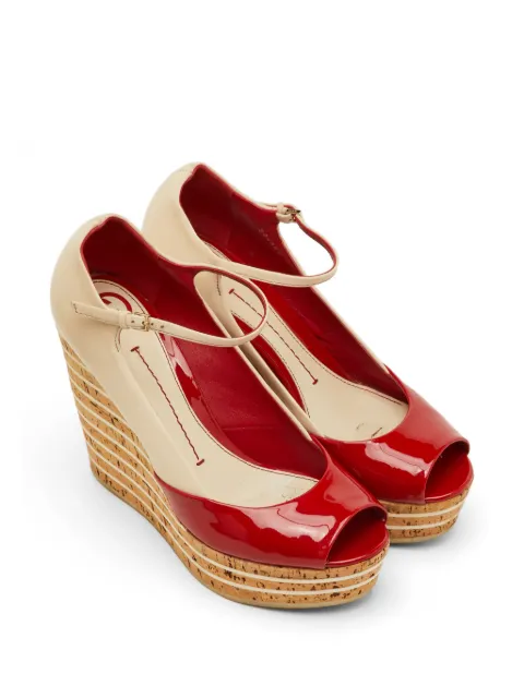 Gucci Pre-Owned Mary Jane wedge peep-toe pumps Neutrals 1293111