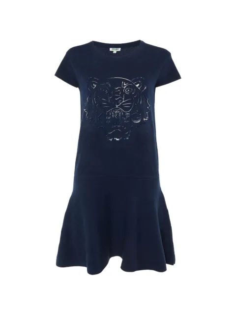 Kenzo Pre-Owned tiger appliqué mini dress Blue 1241182