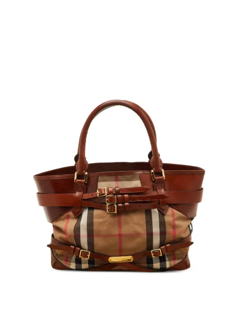 Burberry Pre-Owned medium Bridle Lynher House Check tote bag Brown 1291681