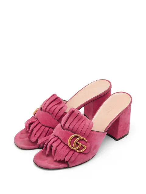 Gucci Pre-Owned GG Marmont fringe sandals Pink 1295063