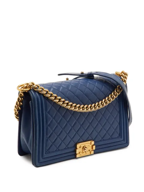 CHANEL Pre-Owned Boy quilted shoulder bag Blue 1303203