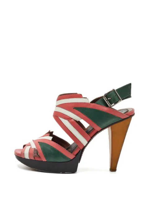 Marni Pre-Owned colorblock platform slingback sandals Red 1309834