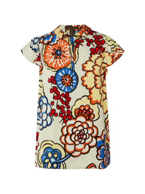 Louis Vuitton Pre-Owned floral-print top Neutrals 1304494