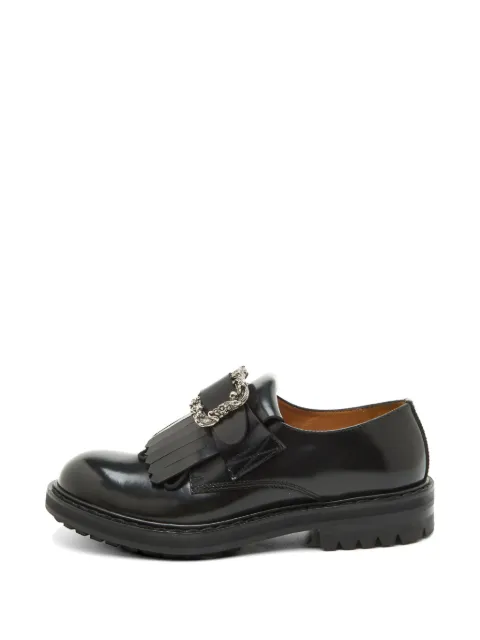 Alexander McQueen Pre-Owned buckle fringe Derby shoes Black 1317366