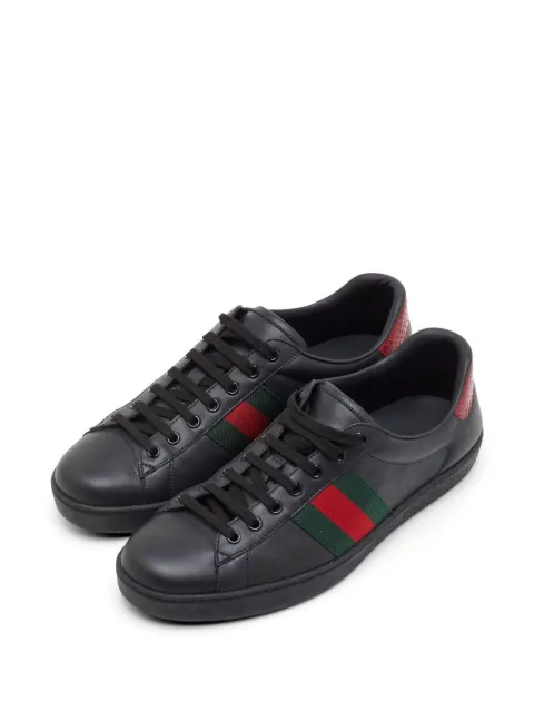 Gucci Pre-Owned Ace Web low-top sneakers Black 1313164
