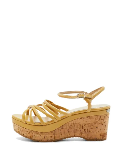 Jimmy Choo Pre-Owned strappy leather platform sandals Neutrals 1318920