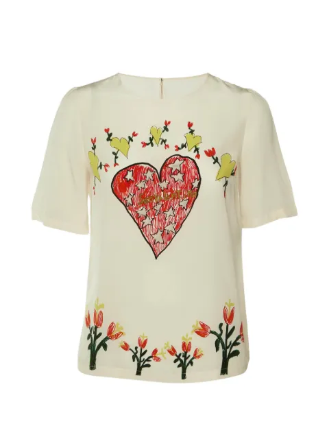 Dolce & Gabbana Pre-Owned printed silk top Neutrals 1305070