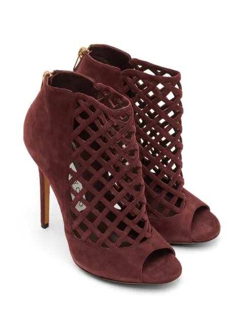 Jimmy Choo Pre-Owned Drift cutout peep-toe ankle boots Red 1302725