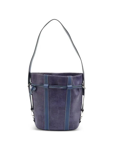 Lancel Lizard-embossed drawstring bucket bag Purple 1313420