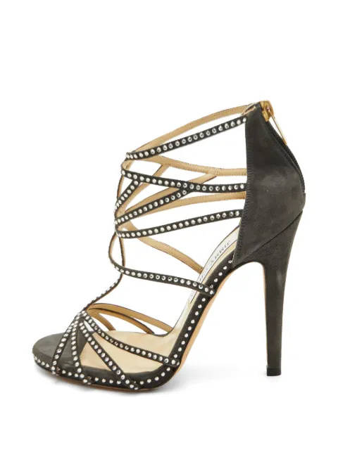 Jimmy Choo Pre-Owned Vendetta crystal-embellished sandals Grey 1317977