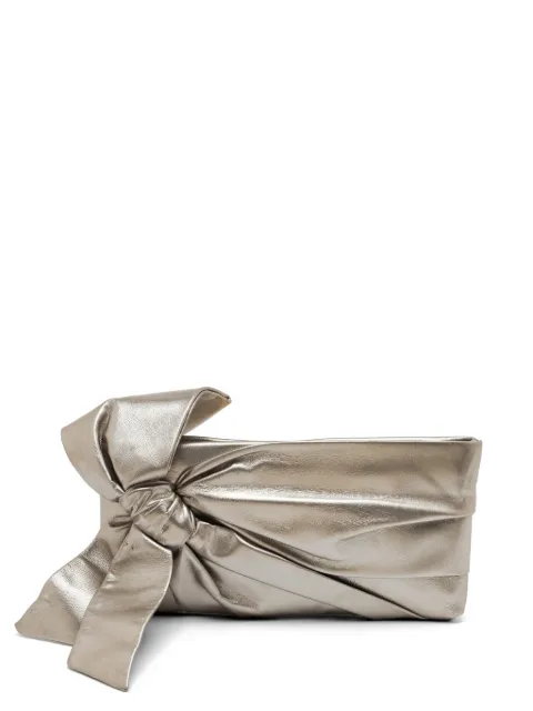 Valentino Garavani Pre-Owned bow leather clutch bag Silver 1279751