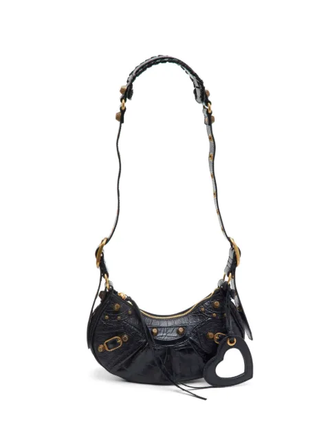 Balenciaga Pre-Owned extra small Le Cagole croc-embossed shoulder bag Black 1314255