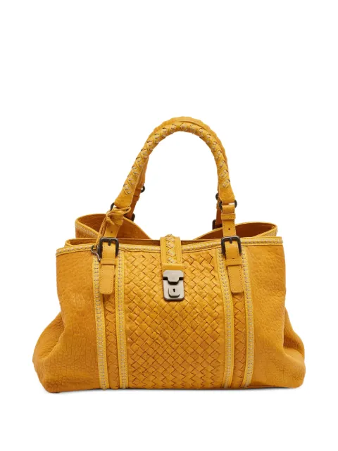 Bottega Veneta Pre-Owned Roma Intrecciato leather tote bag Yellow 1329154