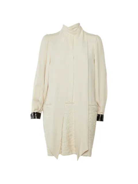Celine Pre-Owned pussy-bow mini dress Neutrals 1302749