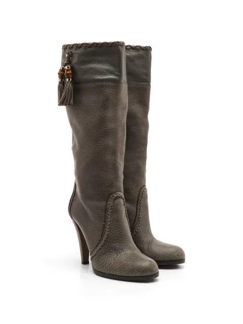 Gucci Pre-Owned Bamboo tassel-detail boots Grey 1305119
