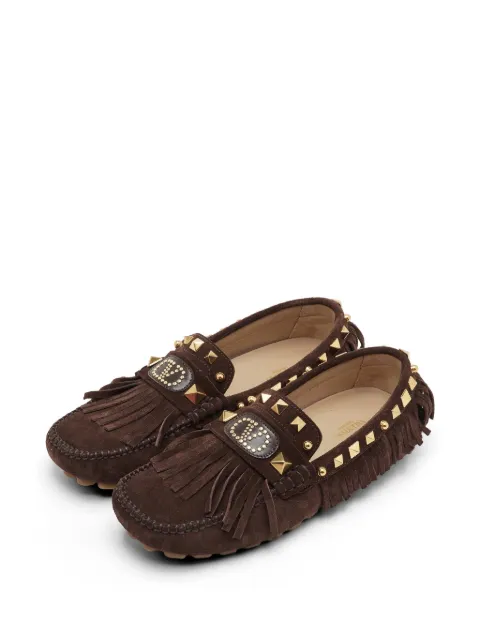 Valentino Garavani Pre-Owned Rockstud VLogo loafers Brown 1327511