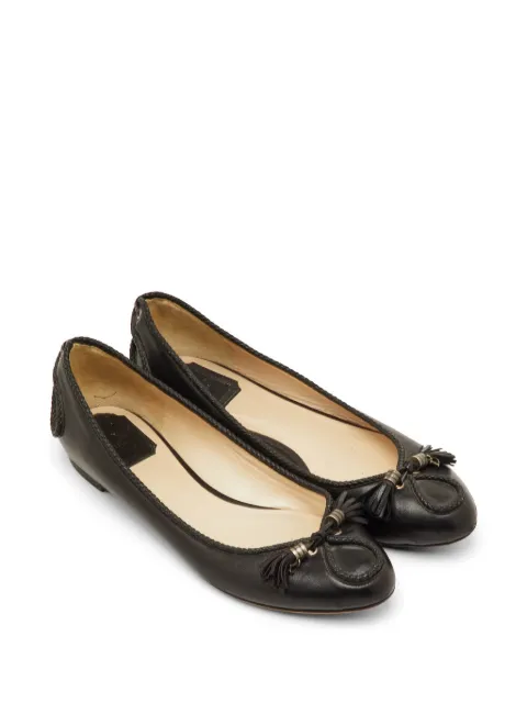 Christian Dior Pre-Owned tassel leather ballet flats Black 1295732