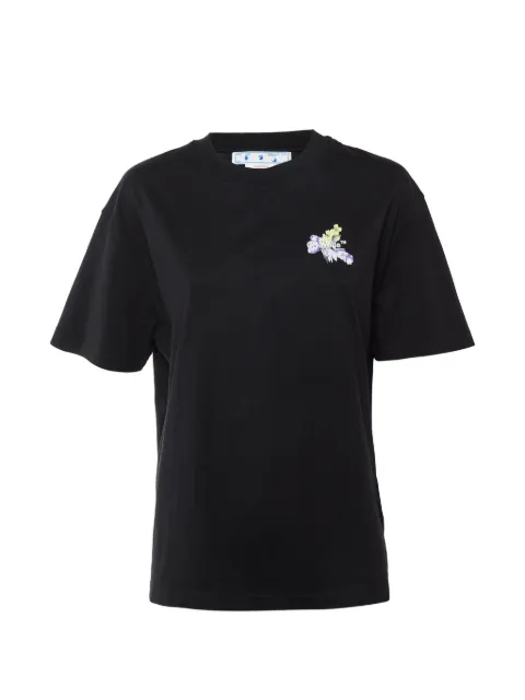 Off-White Pre-Owned floral-print T-shirt Black 1324608