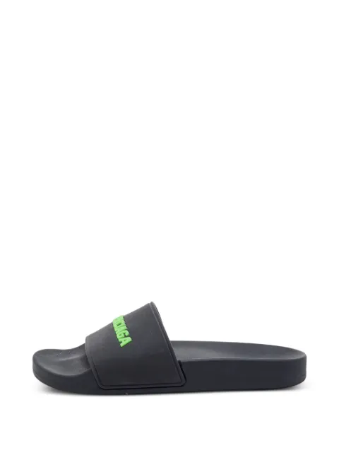 Balenciaga Pre-Owned logo-detail slides Black 1327466