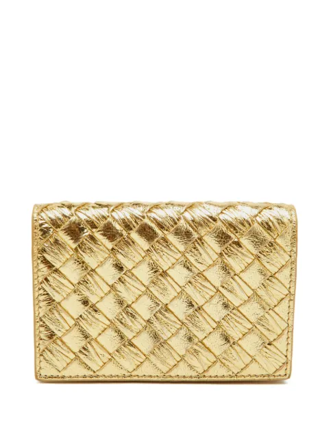 Bottega Veneta Pre-Owned Intrecciato card case Gold 1333555