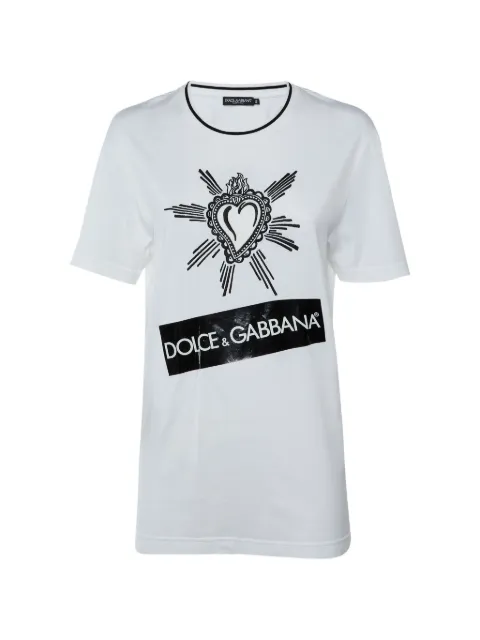 Dolce & Gabbana Pre-Owned heart-embroidered T-shirt White 1324791