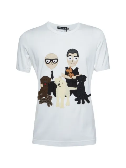 Dolce & Gabbana Pre-Owned DG Family appliqué T-shirt White 1334710