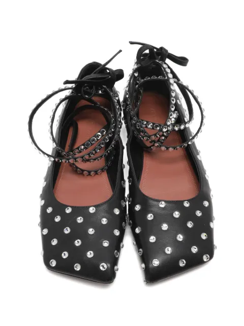 Amina Muaddi Ane crystal-embellished ballet flats Black 1334594