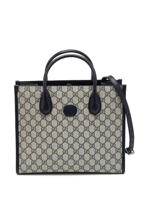 Gucci Pre-Owned GG Supreme leather-trim tote bag Neutrals 1328945