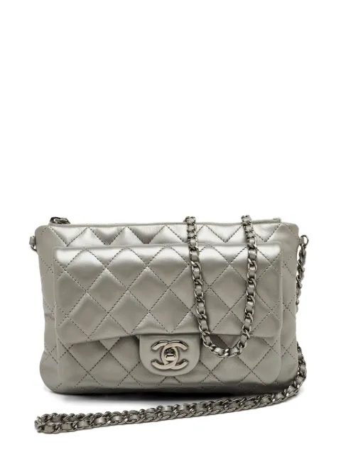 CHANEL Pre-Owned 2010-2011 Daily Zip CC quilted cross body bag Silver 1331771