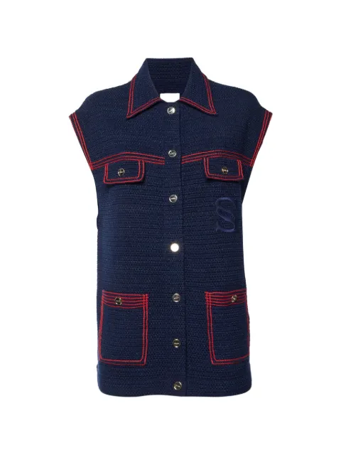 SANDRO logo sleeveless jacket Blue 1332292