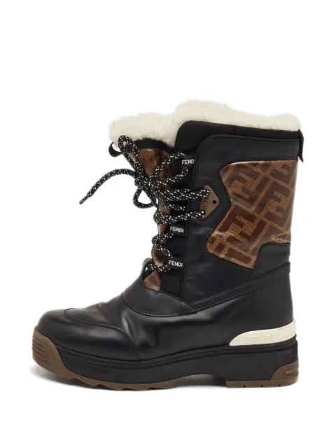 Fendi Pre-Owned T-Rex Zucca boots Black 1338034