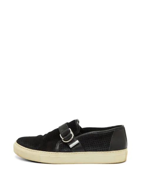 Balmain Pre-Owned Perforated slip-on sneakers Black 1333403