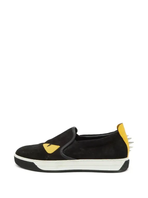 Fendi Pre-Owned Monster slip-on sneakers Black 1333411