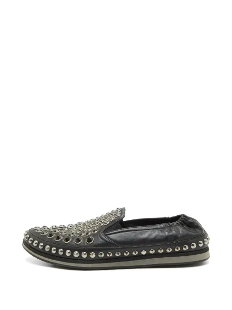 Prada Pre-Owned studded slip-on sneakers Black 1317368